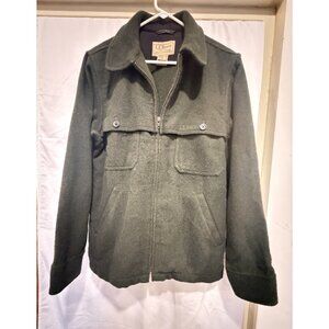 LL Bean Men's Maine Guide Zip-Front Jac-Shirt  Wool Dark Green Outdoors $190